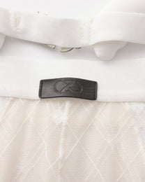 BSZN Sheer Argyle Double-Waist Brief, white waistband and black logo-tab detail