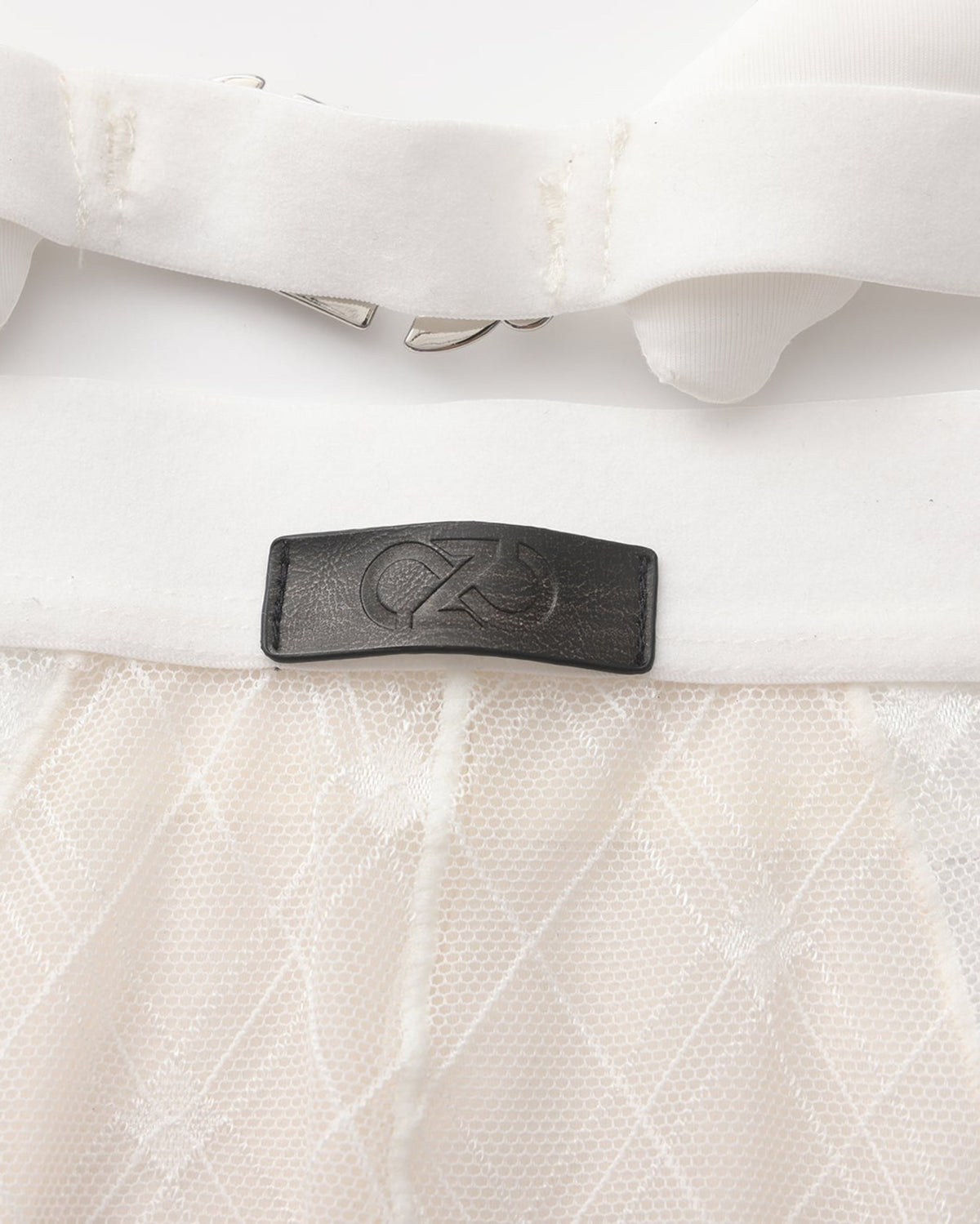 BSZN Sheer Argyle Double-Waist Brief, white waistband and black logo-tab detail