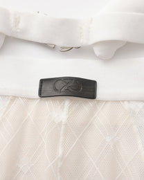 BSZN Sheer Argyle Double-Waist Brief, white waistband and black logo-tab detail