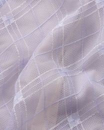 BSZN Sheer Argyle Double-Waist Brief, lavender argyle-pattern sheer-mesh close-up