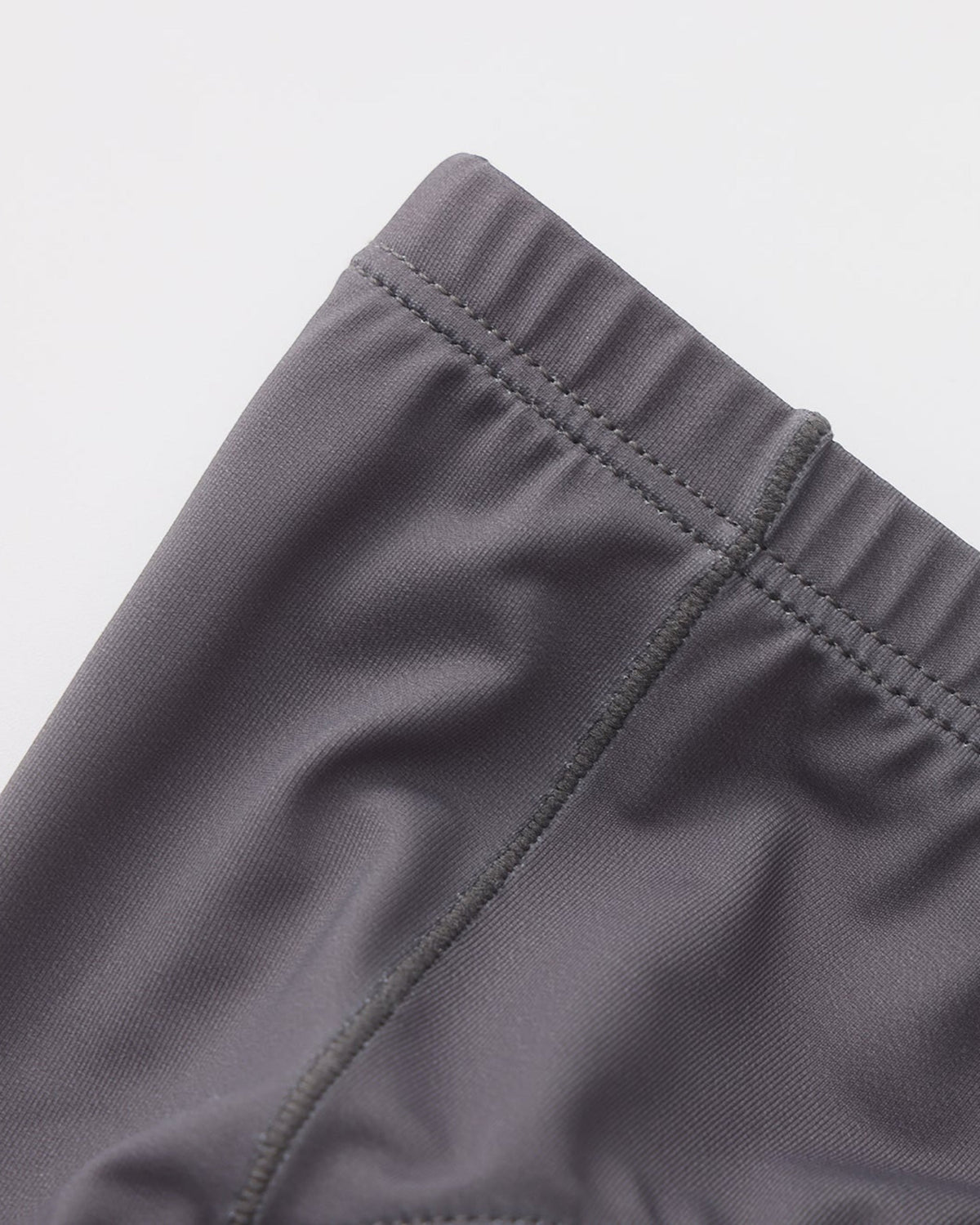 BSZN Sheer V-Waist Ruched-Back Brief, smoke gray bound edge and panel-seam detail