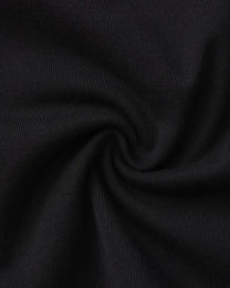 BSZN Black knit fabric texture, close-up.