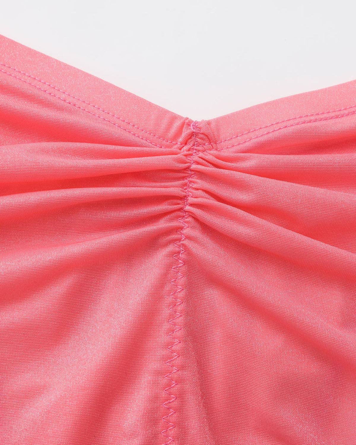 BSZN Shimmer Horseshoe Ring Brief — Pink center-back ruching detail.
