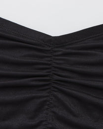 BSZN Shimmer Horseshoe Ring Brief — Black center-back ruching detail.