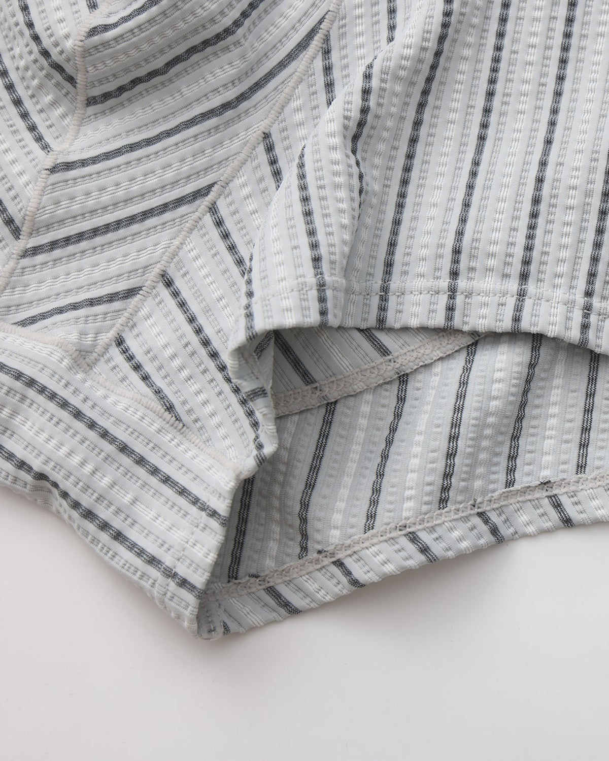 BSZN Two-Sided Player Stripe Boxer Jock, gray leg opening construction detail