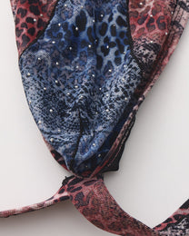 BSZN Crystal Animal-Print Mesh Jockstrap, blue animal-print pouch and support-strap junction detail