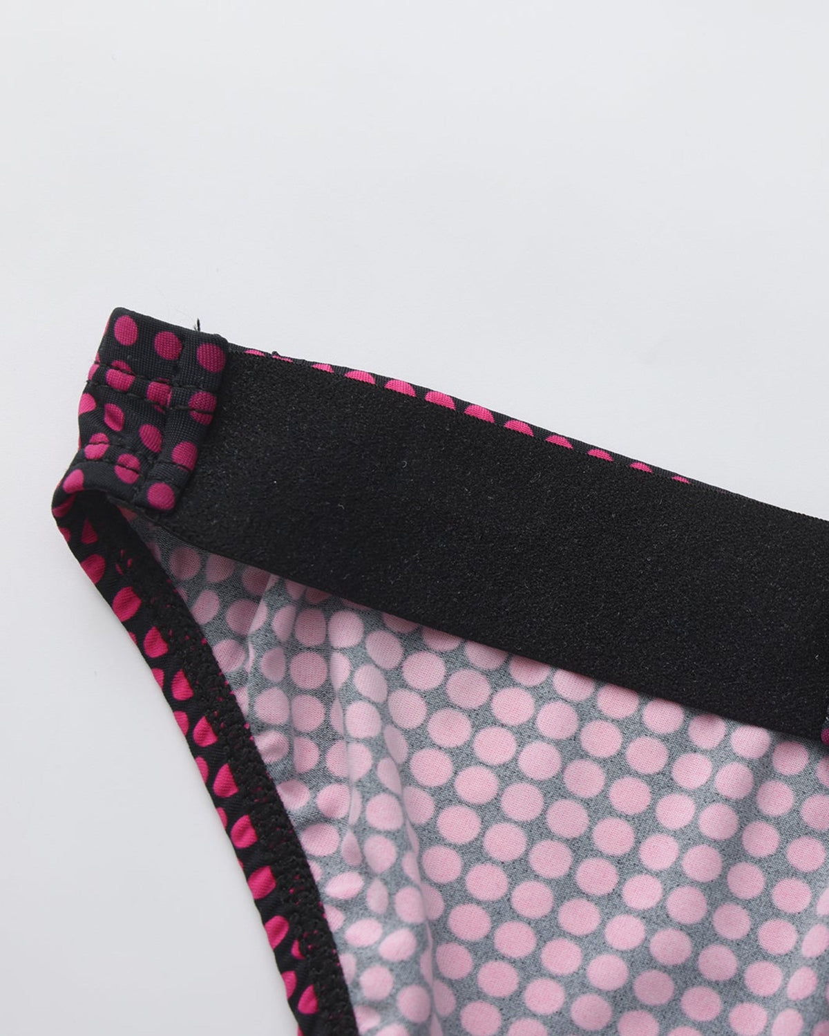 BSZN Gradient Dot Brief — Pink front elastic waist detail.