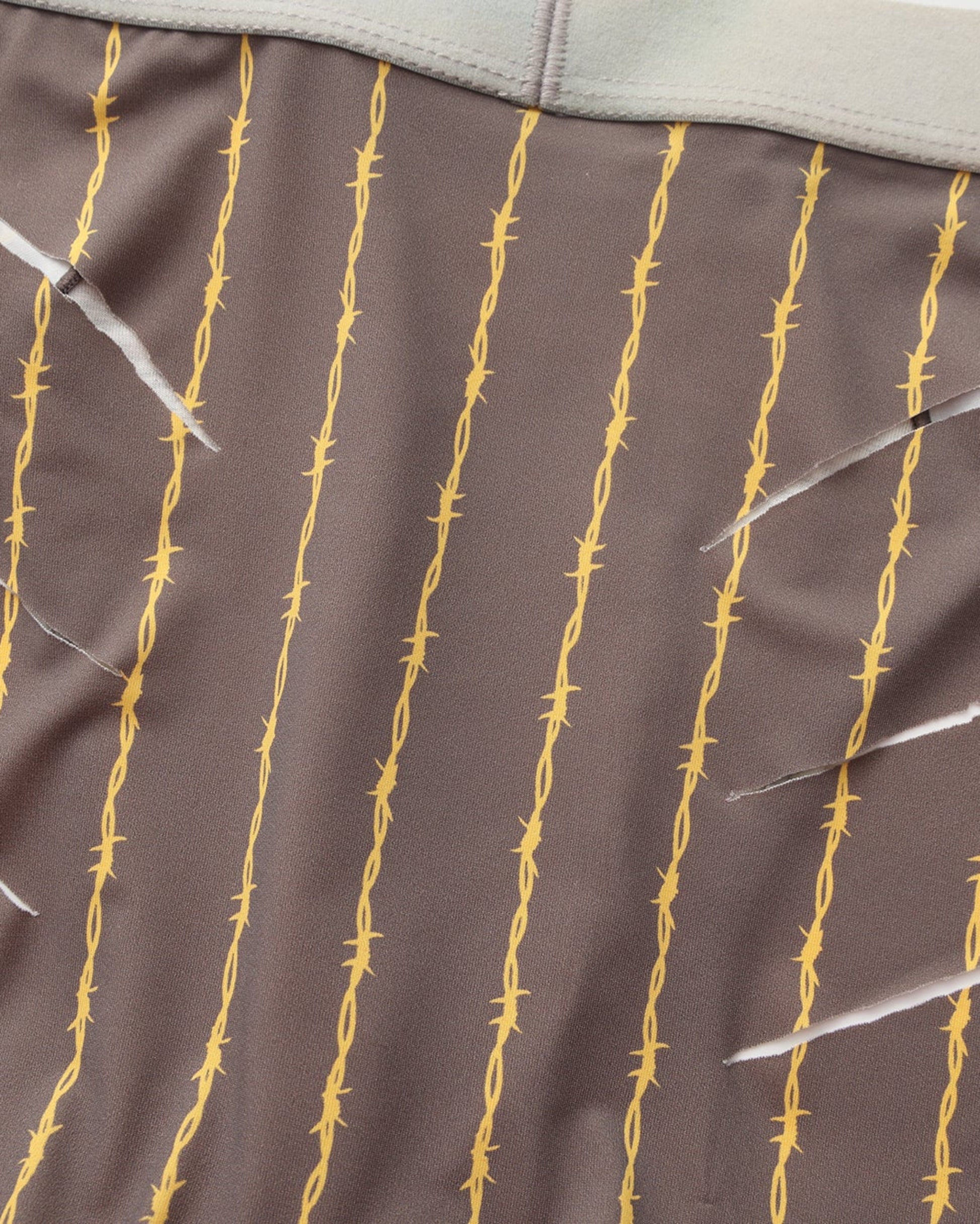 BSZN Thorn-Stripe Slash-Cut Brief, gray thorn-stripe and slash-cut detail