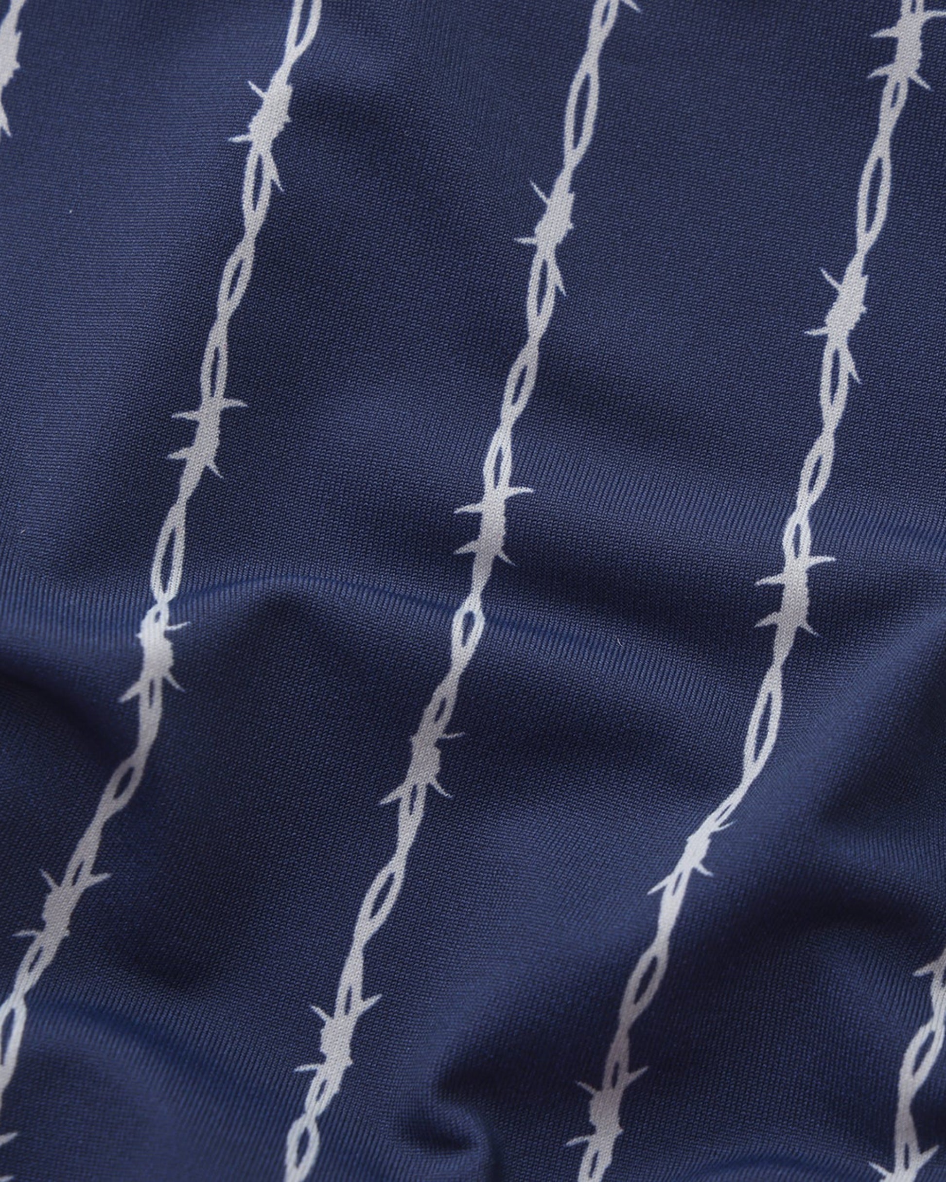 BSZN Thorn-Stripe Slash-Cut Brief, blue thorn-stripe fabric detail