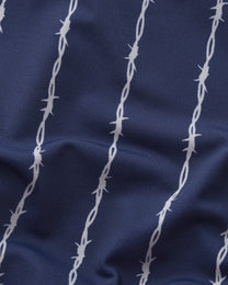 BSZN Thorn-Stripe Slash-Cut Brief, blue thorn-stripe fabric detail