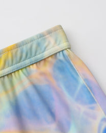 BSZN Neon Shadow Square-Cut Swim Trunk, waistband and neon print detail