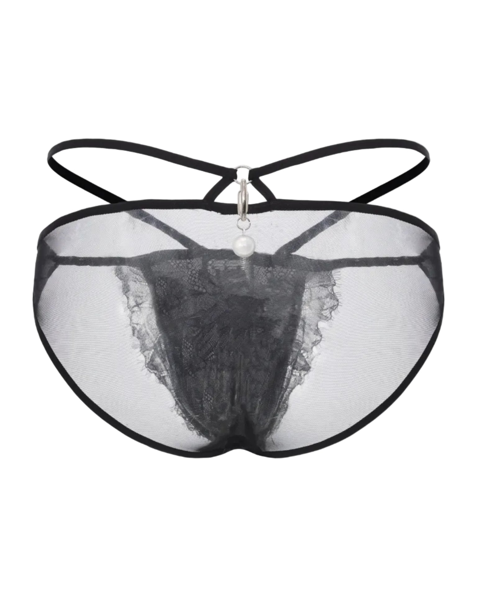 Detachable Tail Lace Brief with lace front pouch