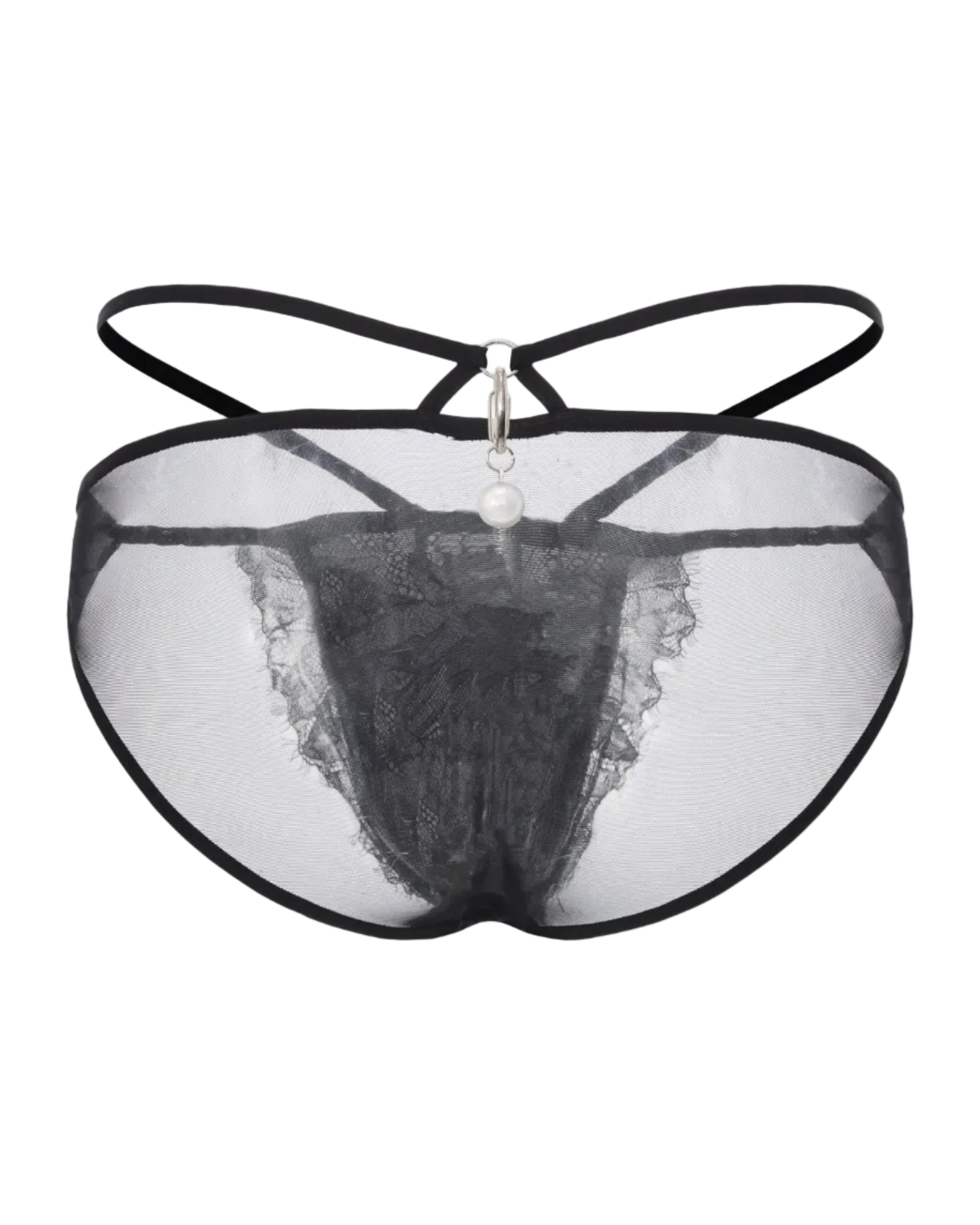 Detachable Tail Lace Brief with lace front pouch