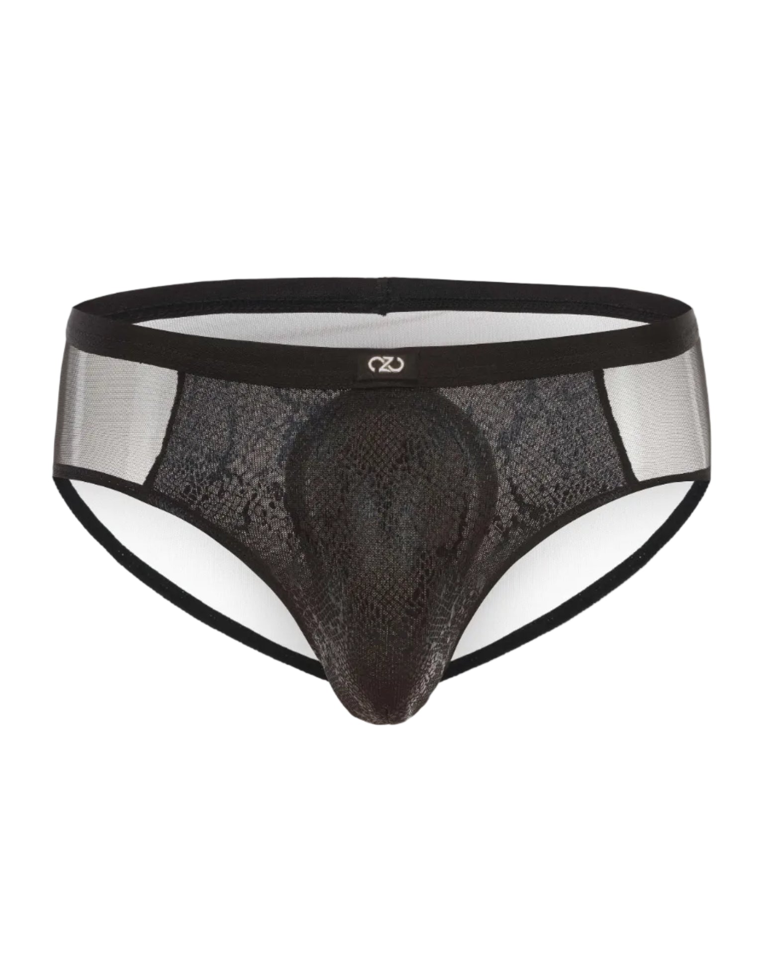 Metallic Snake Sheer Brief with metallic snake finish