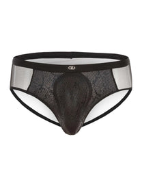 Metallic Snake Sheer Brief with metallic snake finish