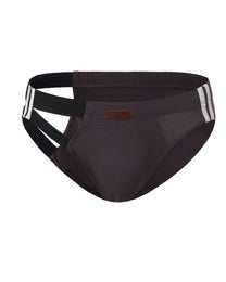 BSZN Net Breaker Cutout Mesh Brief, in violet, front product view