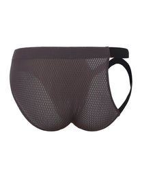 BSZN Net Breaker Cutout Mesh Brief, in violet, rear product view