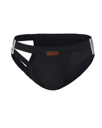 BSZN Net Breaker Cutout Mesh Brief, in black, front product view