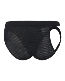 BSZN Net Breaker Cutout Mesh Brief, in black, rear product view