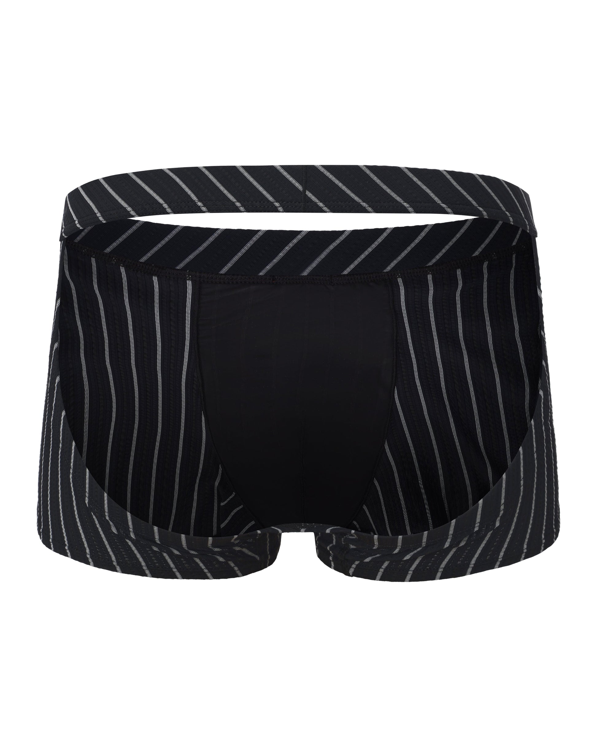 BSZN Two-Sided Player Stripe Boxer Jock, in black, open-back product view