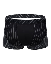 BSZN Two-Sided Player Stripe Boxer Jock, in black, open-back product view