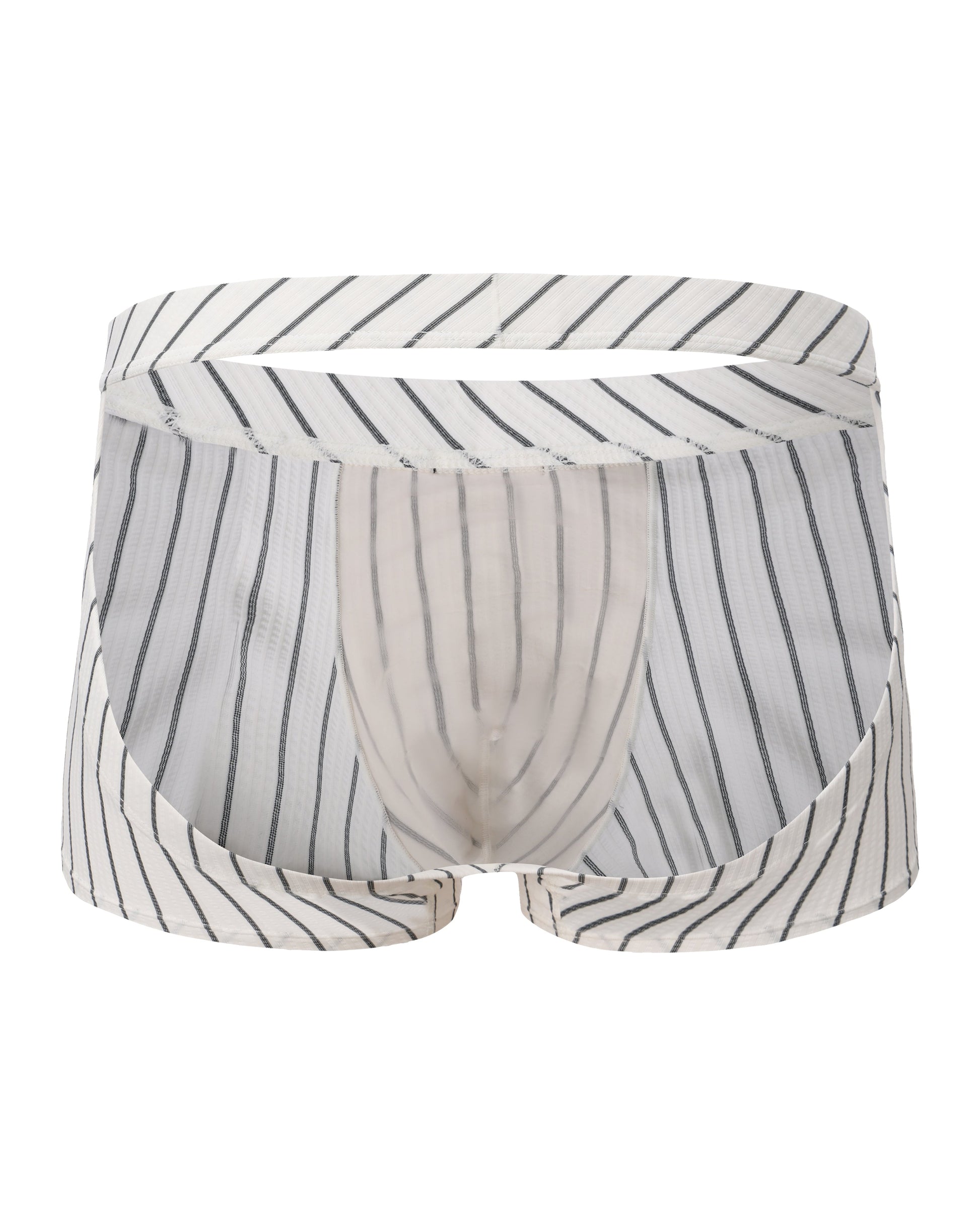 BSZN Two-Sided Player Stripe Boxer Jock, in white, open-back product view