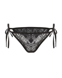 Lace-Up Sheer Brief with sheer floral lace