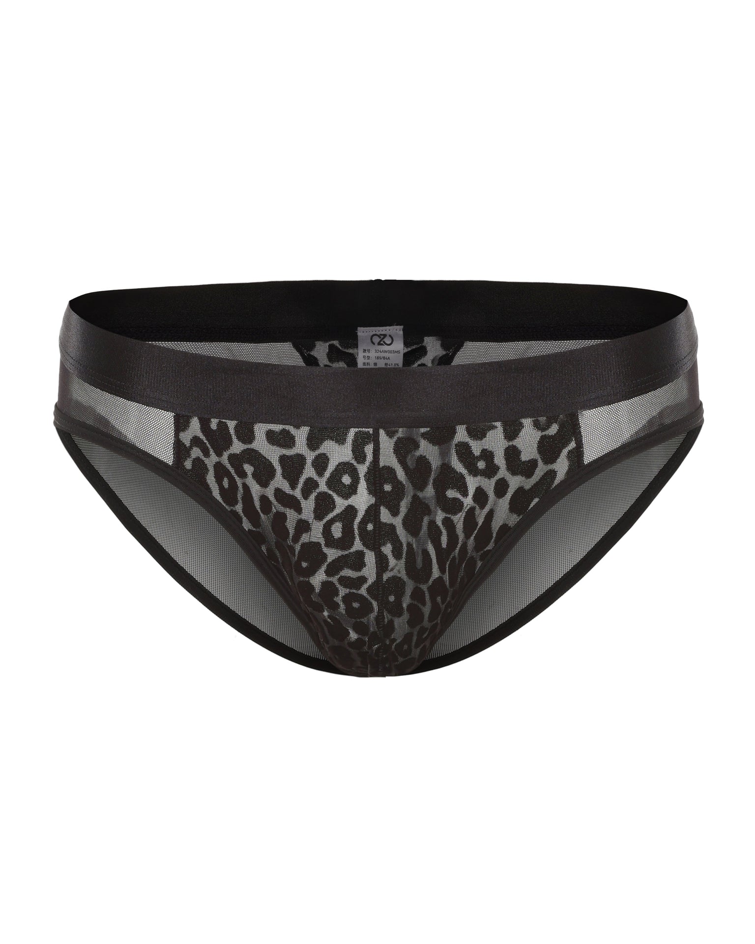 Flocked Leopard Lace Brief with raised leopard flock