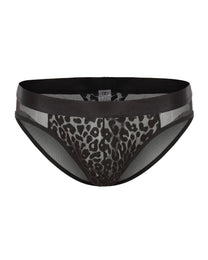 Flocked Leopard Lace Brief with raised leopard flock