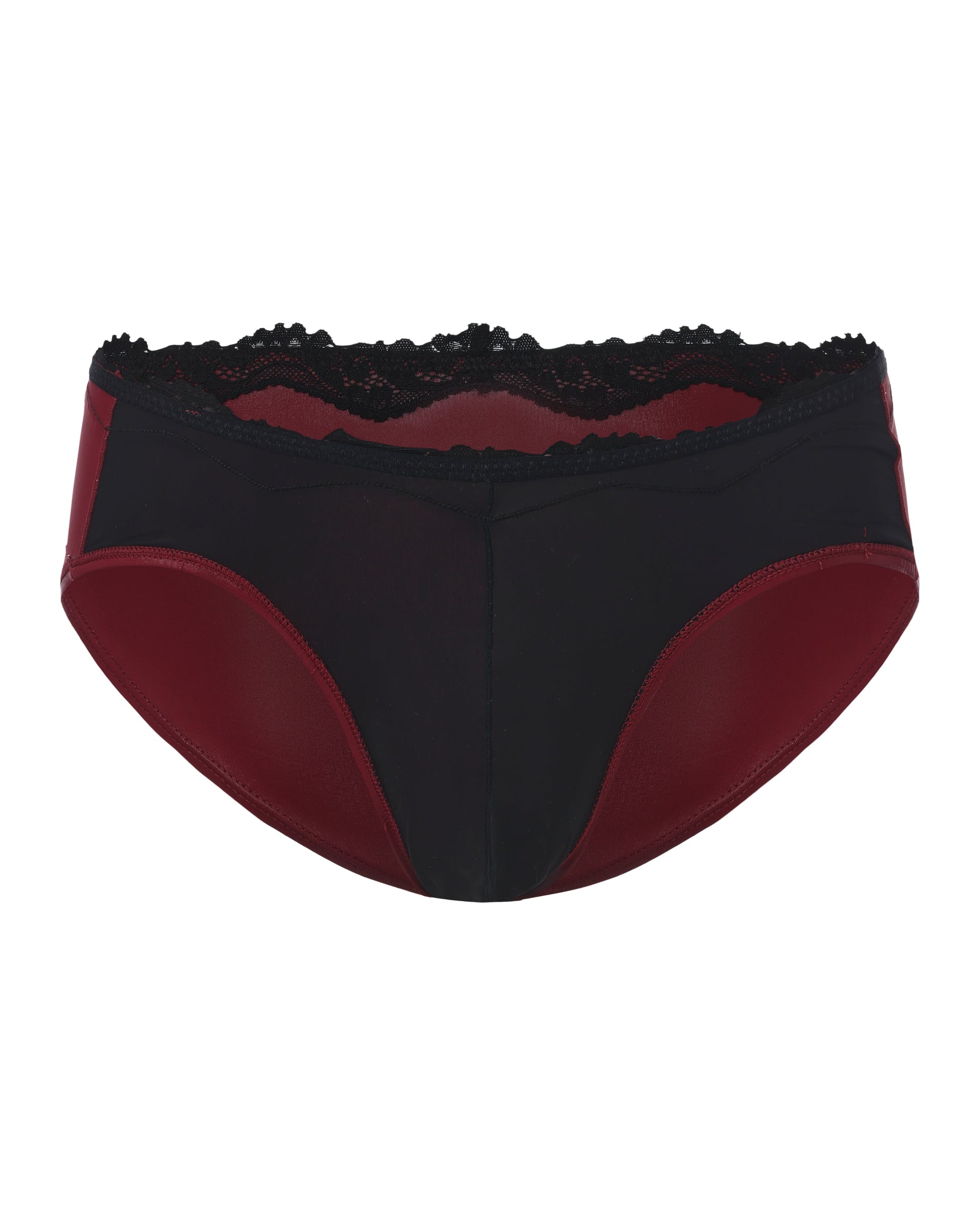 BSZN Faux-Leather Lace-Trim Brief, front product view