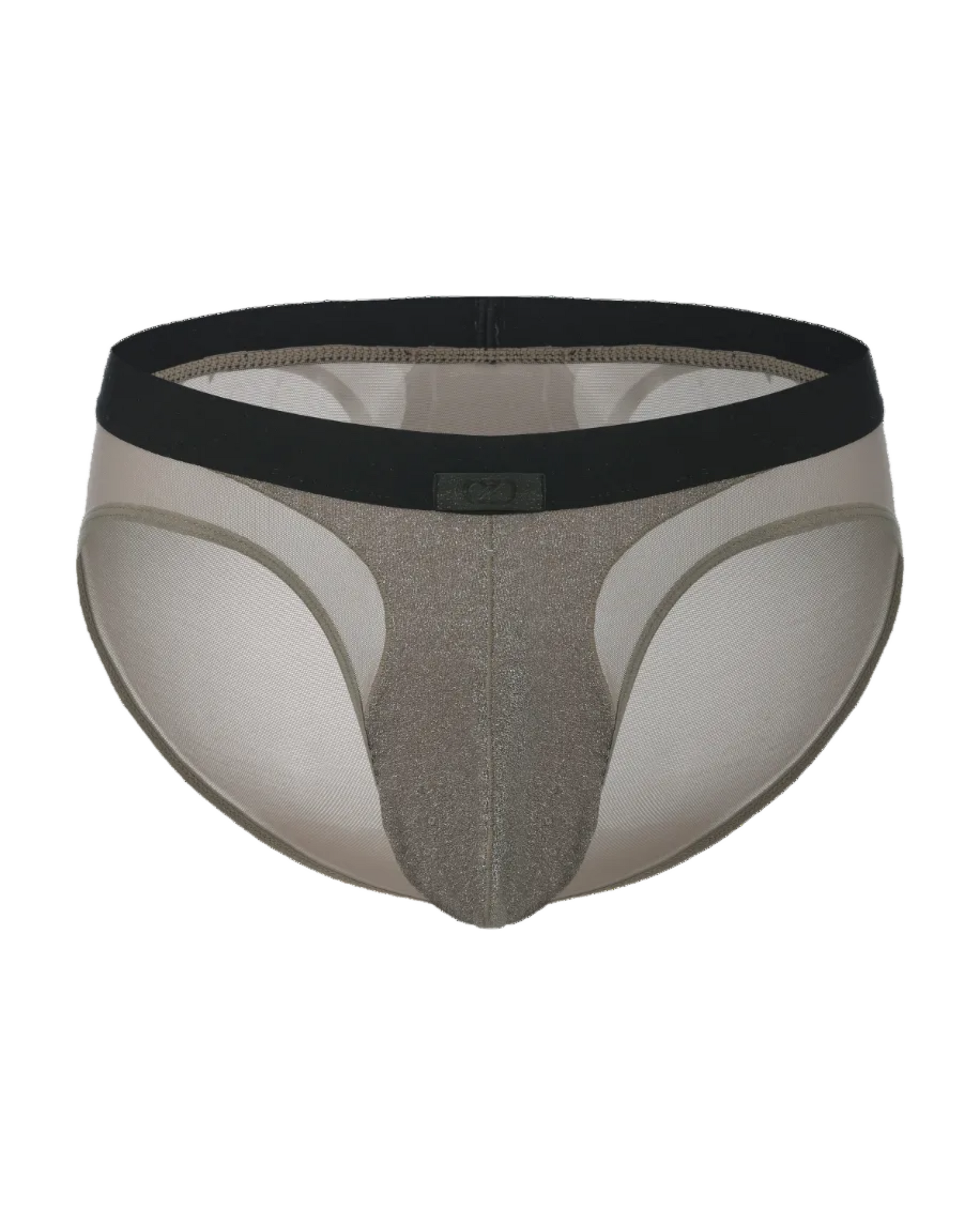 BSZN Disco Flash Metallic Mesh Brief in brown, front view