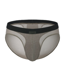 BSZN Disco Flash Metallic Mesh Brief in brown, front view