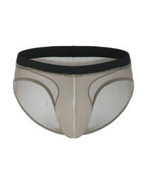BSZN Disco Flash Metallic Mesh Brief in grey, front view