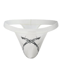 BSZN Thorn Print Thong, in white, front product view