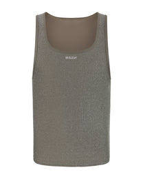 BSZN Metallic Shimmer Tank Top, in metallic gray, front product view
