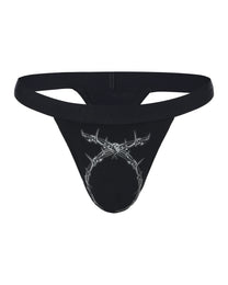 BSZN Thorn Print Thong, in black, front product view