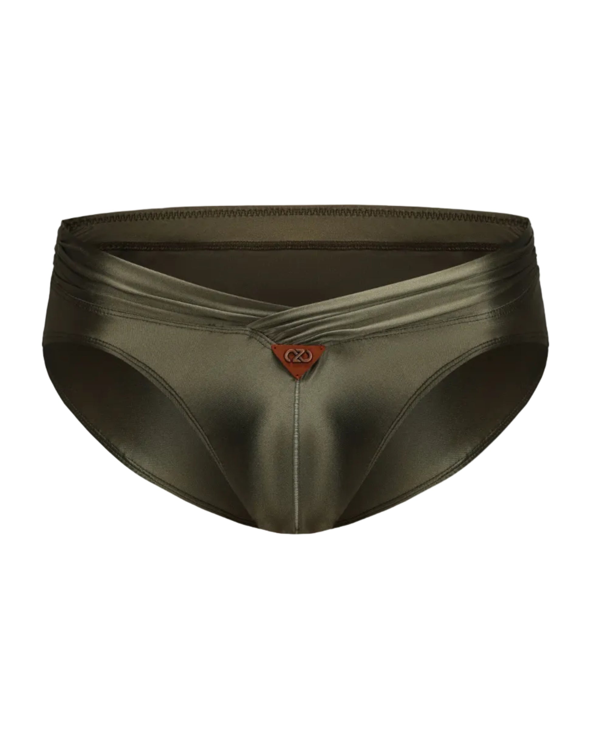 Ruched Satin Brief with satin sheen