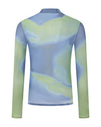 Body Print Sheer Mesh Long Sleeve Top - product view 9