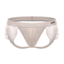 BSZN Scalloped Lace Jockstrap in white, front product view