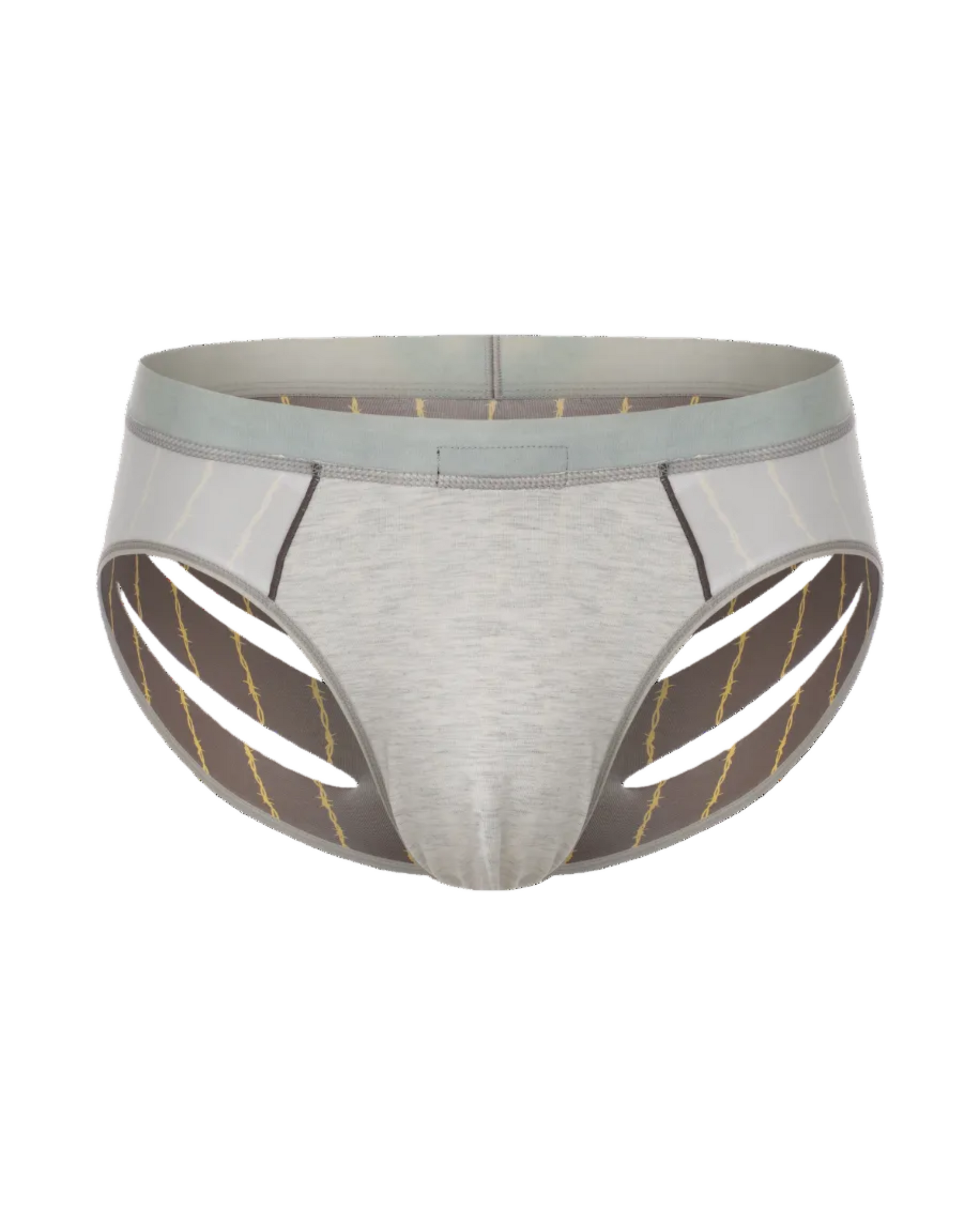 BSZN Thorn-Stripe Slash-Cut Brief, in gray, front product view