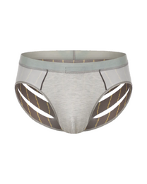 BSZN Thorn-Stripe Slash-Cut Brief, in gray, front product view