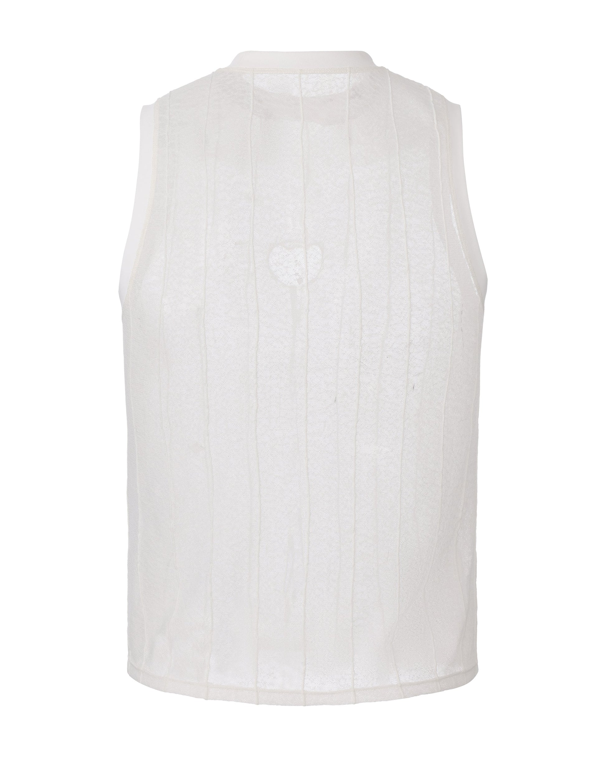 BSZN Distressed Trace Heart-Cutout Tank Top, rear product view