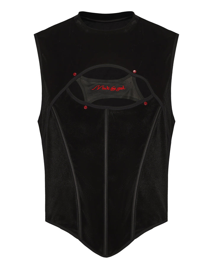 Velvet Fishbone Cutout Tank Top - product view 1