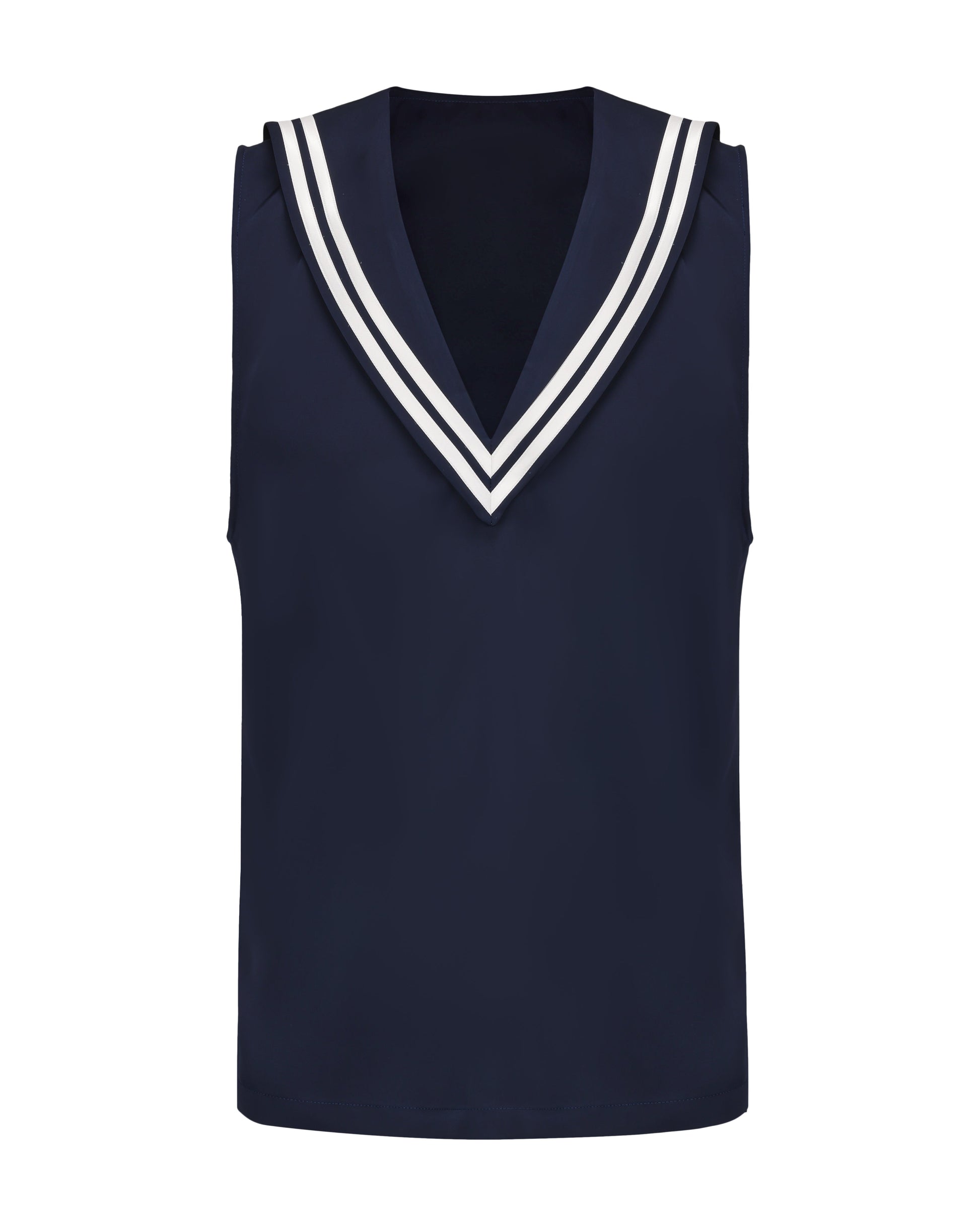 BSZN Claw Mark Sailor Tank Top in navy, front product view