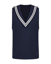 BSZN Claw Mark Sailor Tank Top in navy, front product view