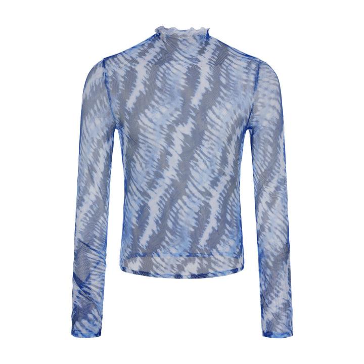Tidal Trace Graphic Mesh Long Sleeve Top - product view 1
