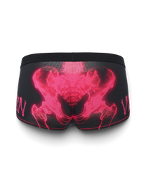 BSZN Black trunks, rear product view with pink pelvic graphic.