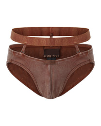 Washed Double-Waist Brief - product view 1