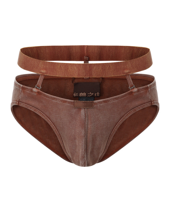 Washed Double-Waist Brief - product view 1