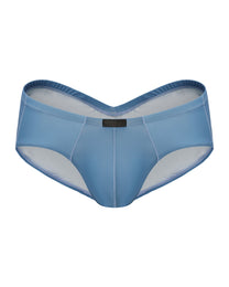 BSZN Sheer V-Waist Ruched-Back Brief, sky blue colorway, front product view